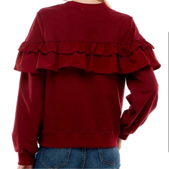 NWOT TCEC Ruffled Sweatshirt - Picture 2 of 11